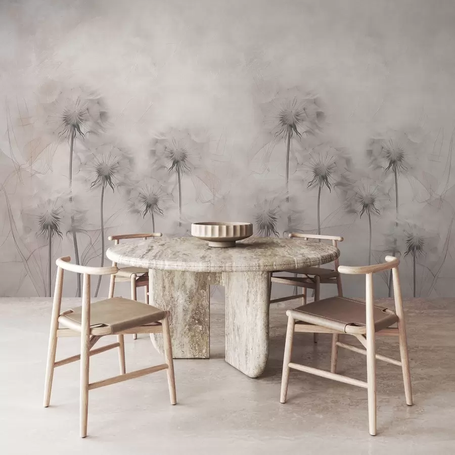 Murales de pared Dientes de león sobre fondo beige claro w01895 murales de pared Dientes de león sobre fondo beige claro w01895