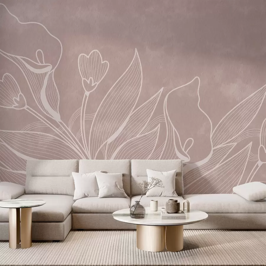 Murales de pared Boceto de flores w02220v1 murales de pared Boceto de flores w02220v1