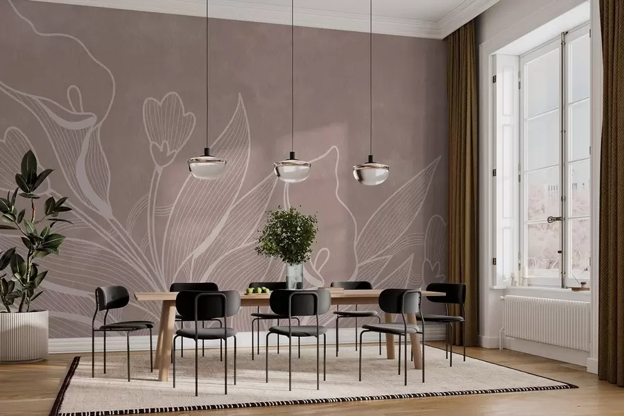 Murales de pared Boceto de flores w02220v1 murales de pared Boceto de flores w02220v1