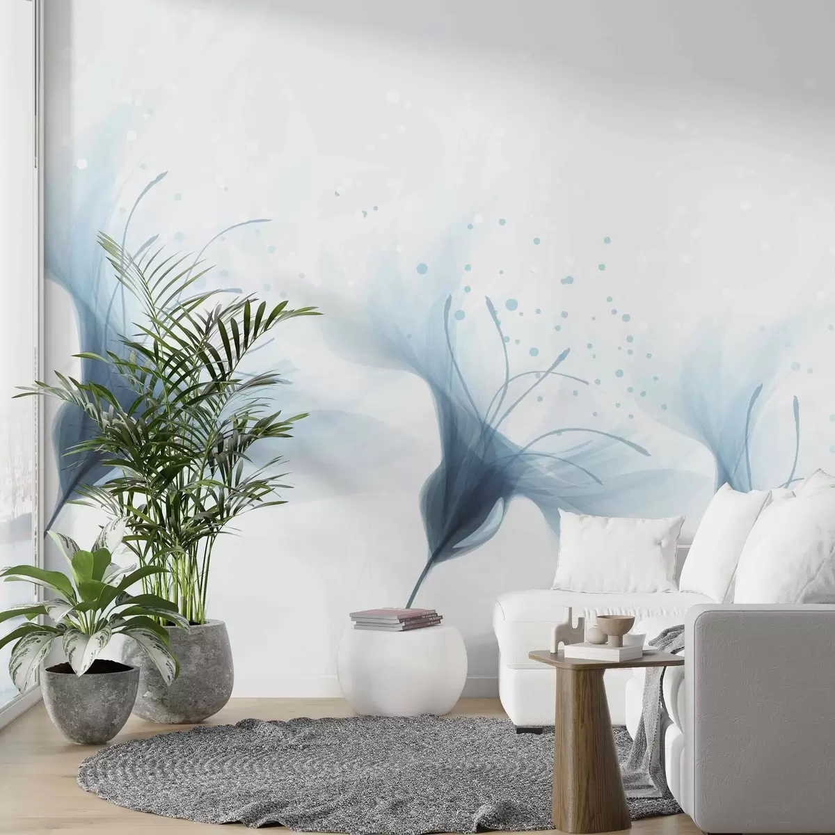 Murales de pared Grandes flores azules w02279v2 murales de pared Grandes flores azules w02279v2