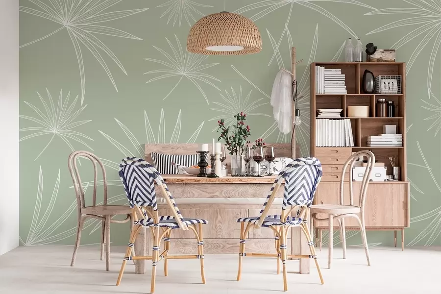 Murales de pared Imágenes esquemáticas de hojas de palmera w02257v1 murales de pared Imágenes esquemáticas de hojas de palmera w02257v1