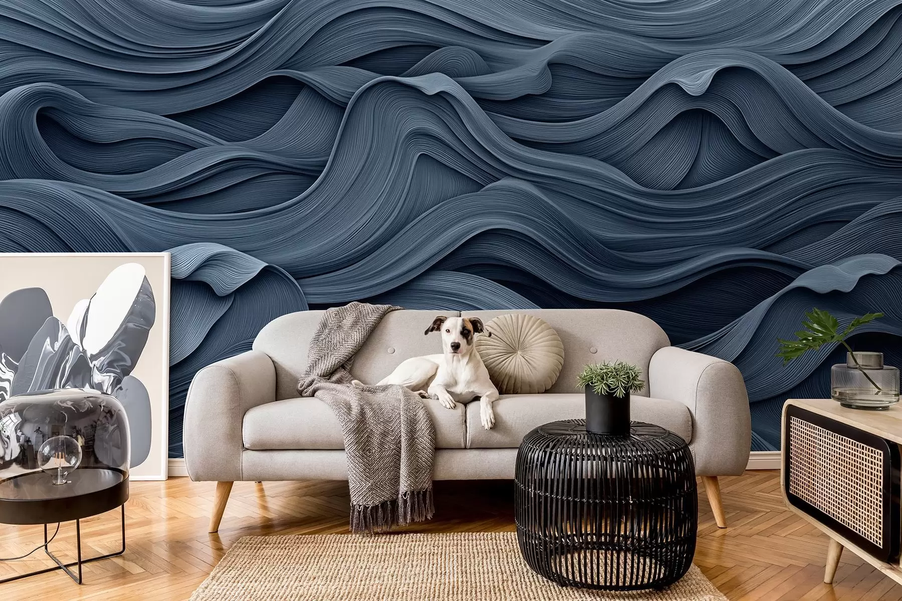 Murales de pared Olas azul oscuro w02311 murales de pared Olas azul oscuro w02311