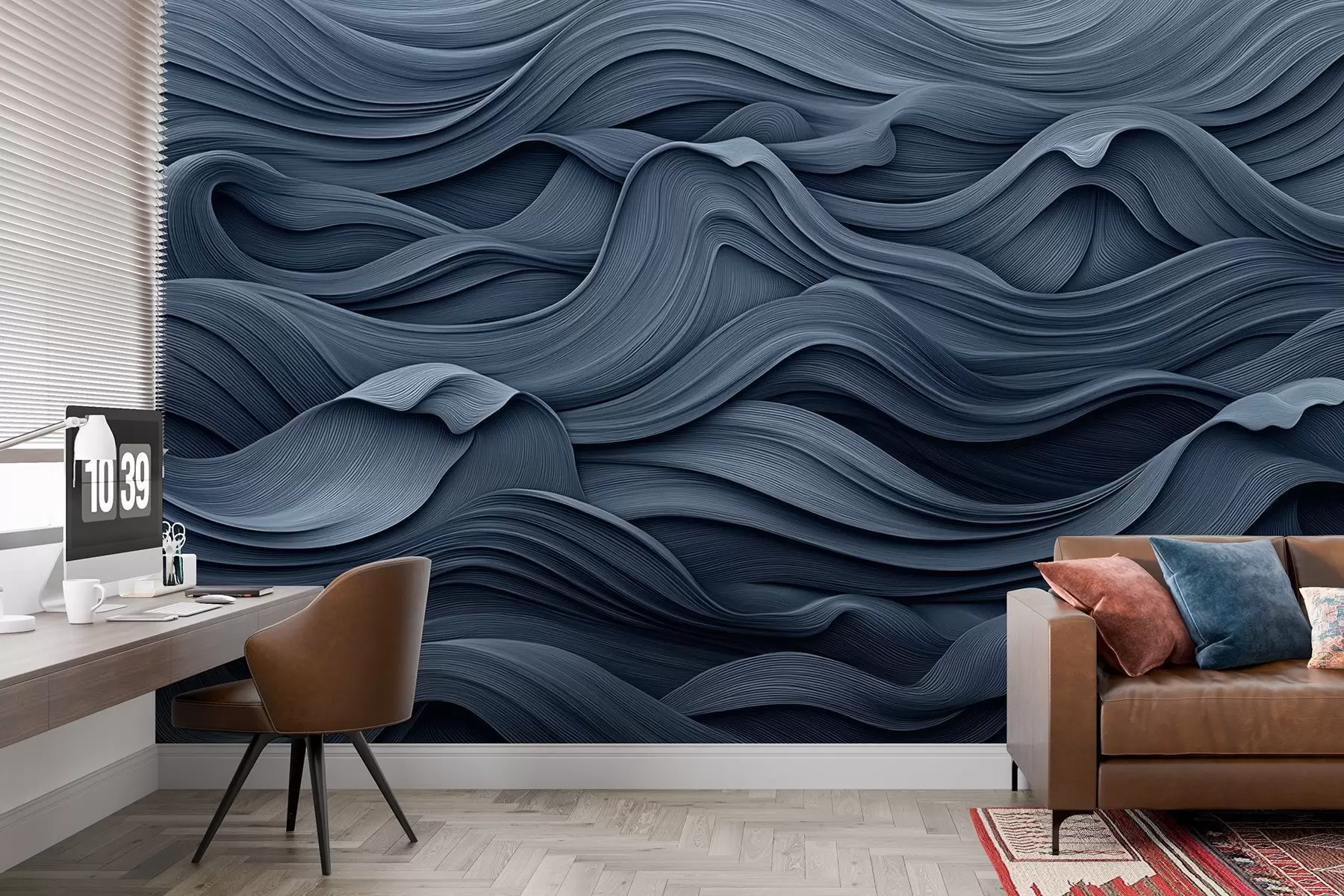 murales de pared Olas azul oscuro w02311