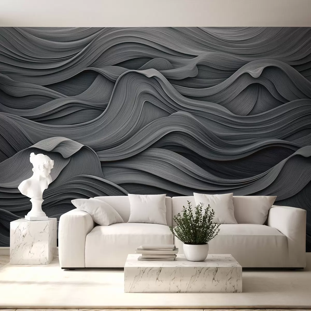 murales de pared Olas gris oscuro w02311v1