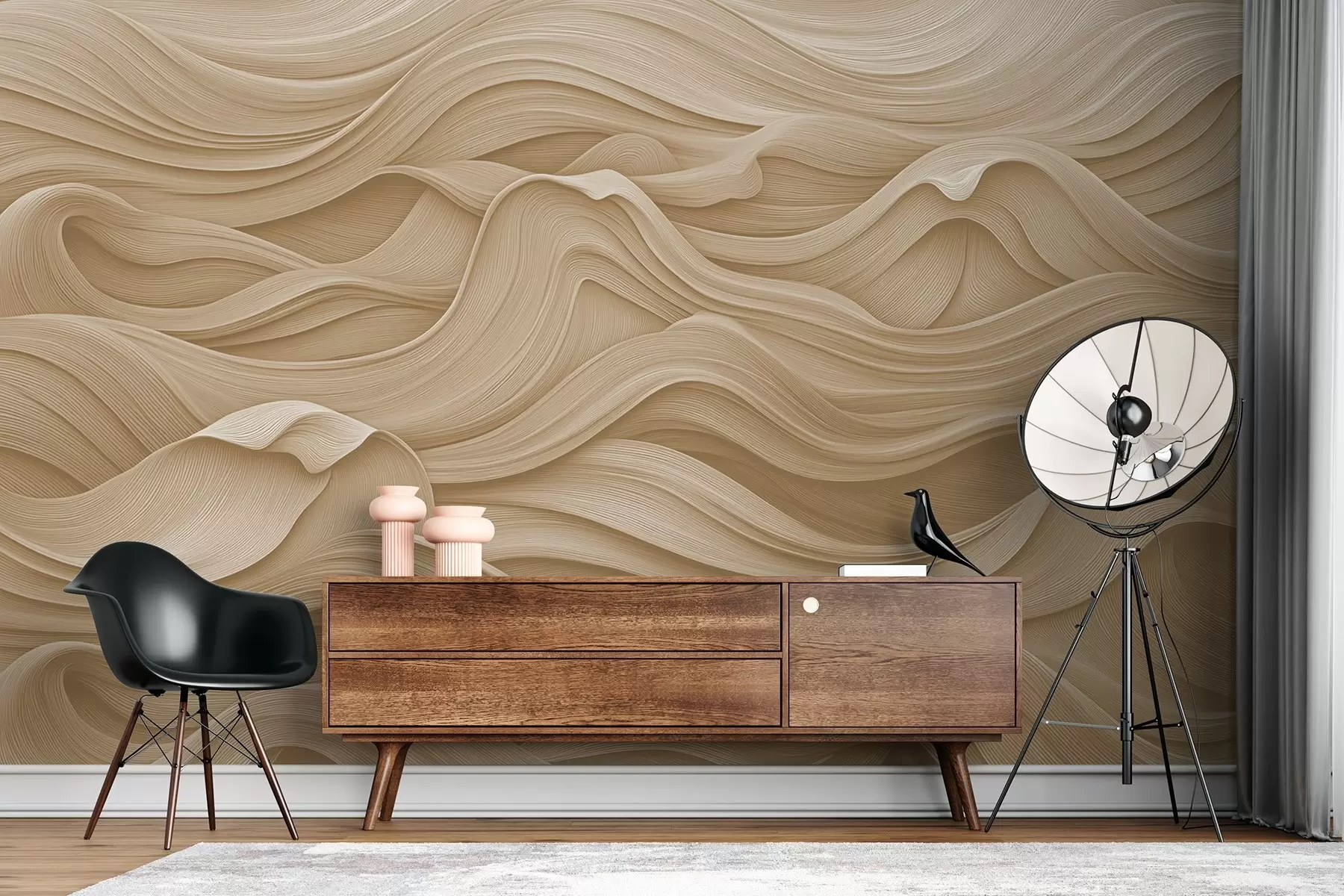 murales de pared Ondas beige w02311v2