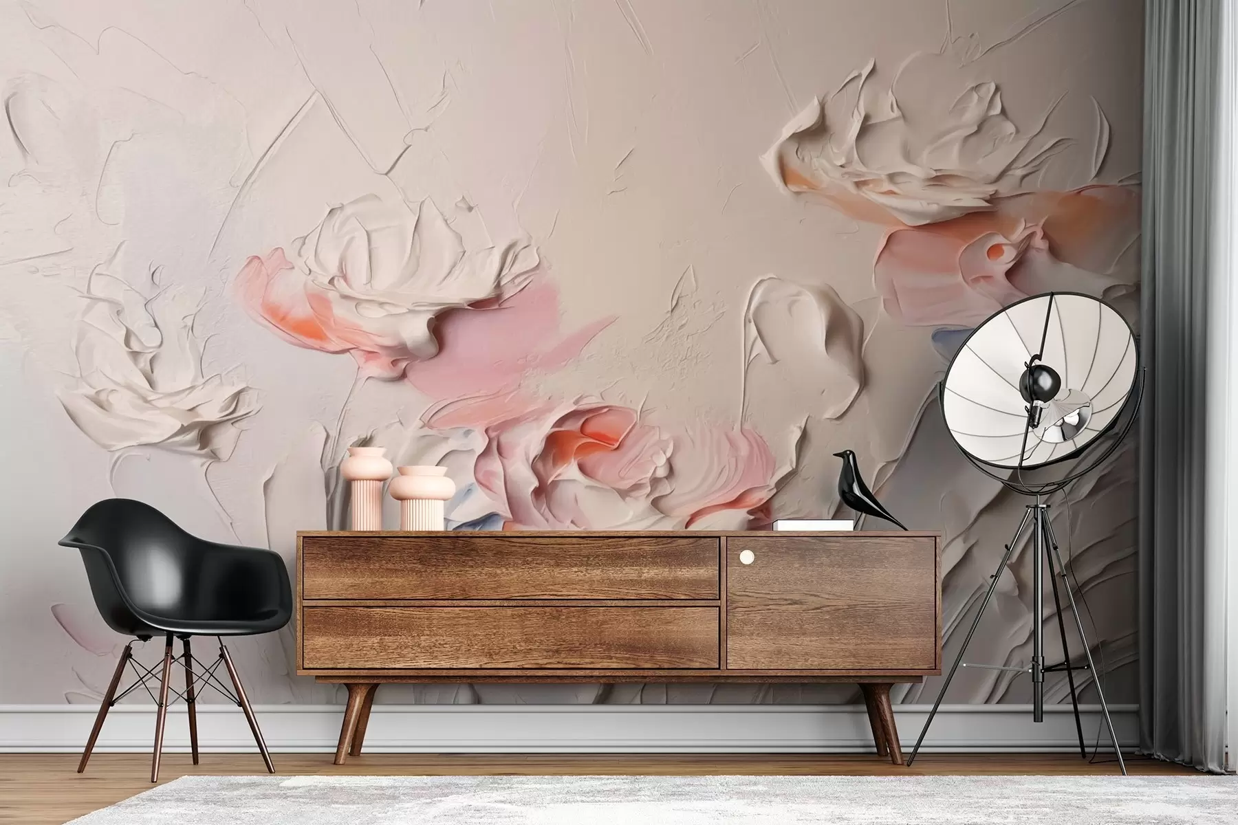 murales de pared Imitación de pinceladas en la pared en forma de vegetación w02325