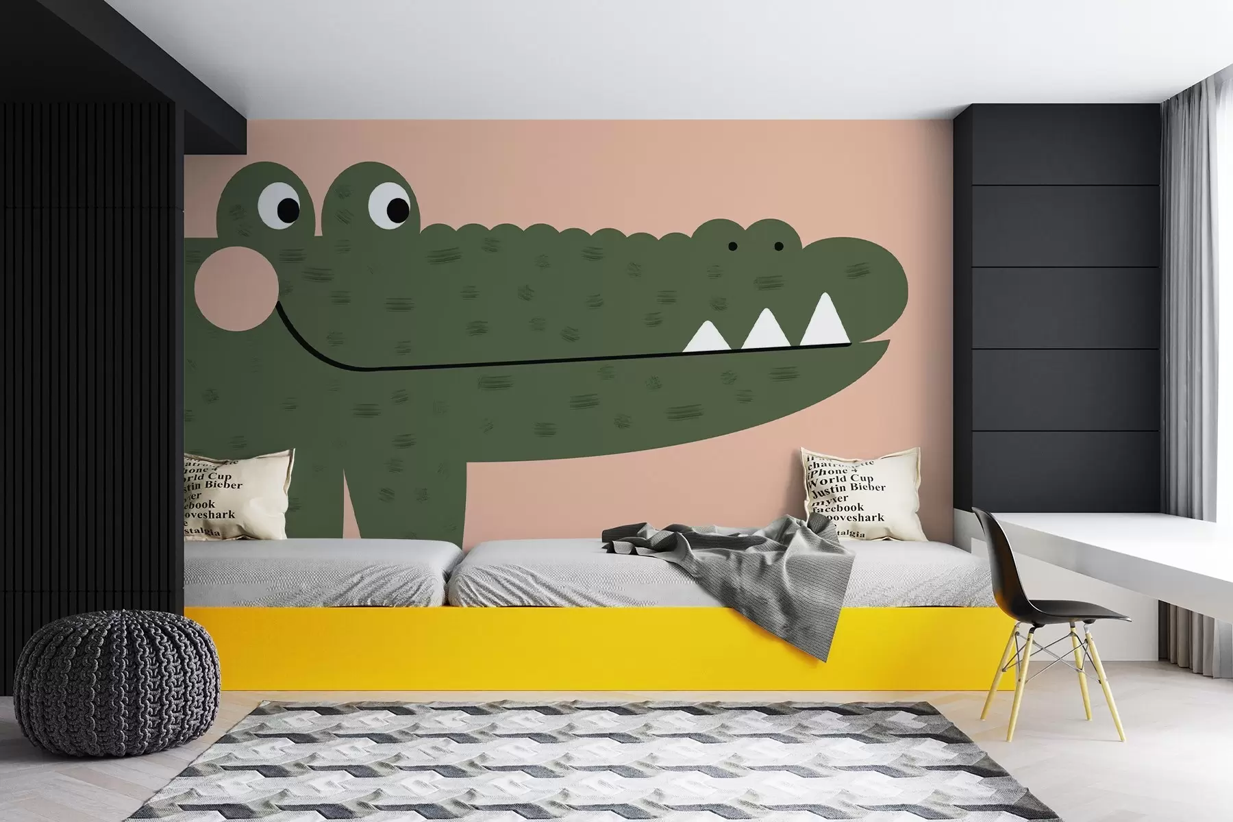 murales de pared Cocodrilo verde w02338