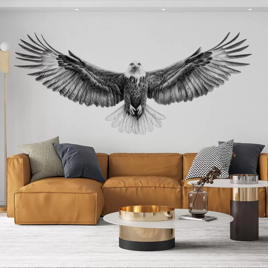 Murales de pared Águila voladora, dibujo a lápiz, pájaros, minimalismo w02370 murales de pared Águila voladora, dibujo a lápiz, pájaros, minimalismo w02370