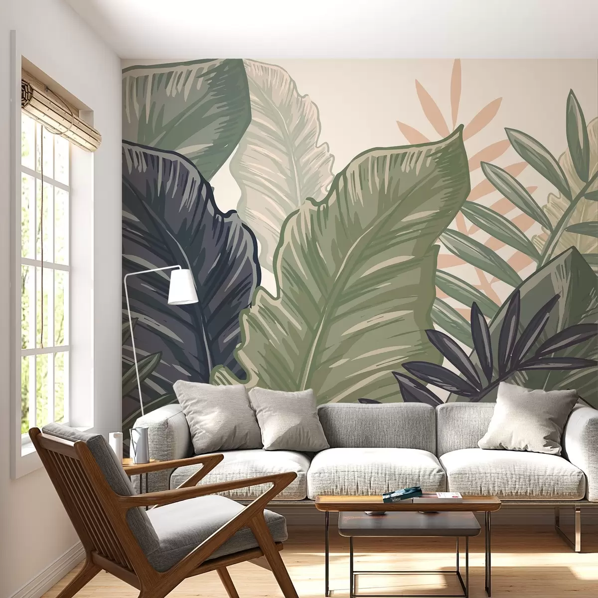 Murales de pared Hojas tropicales w02367v2 murales de pared Hojas tropicales w02367v2