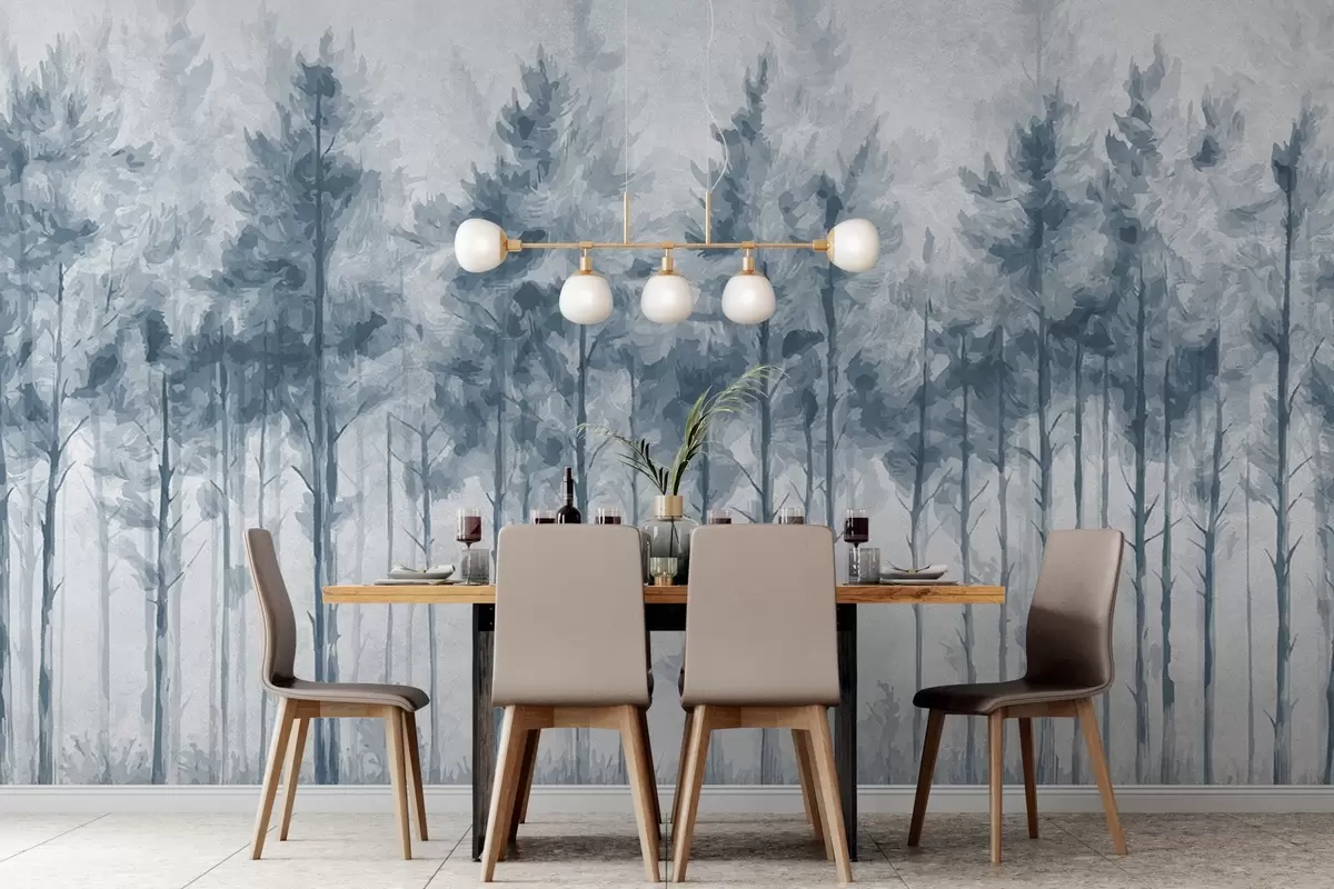 Murales de pared Bosque abstracto pintado en la pared w02005v2 murales de pared Bosque abstracto pintado en la pared w02005v2