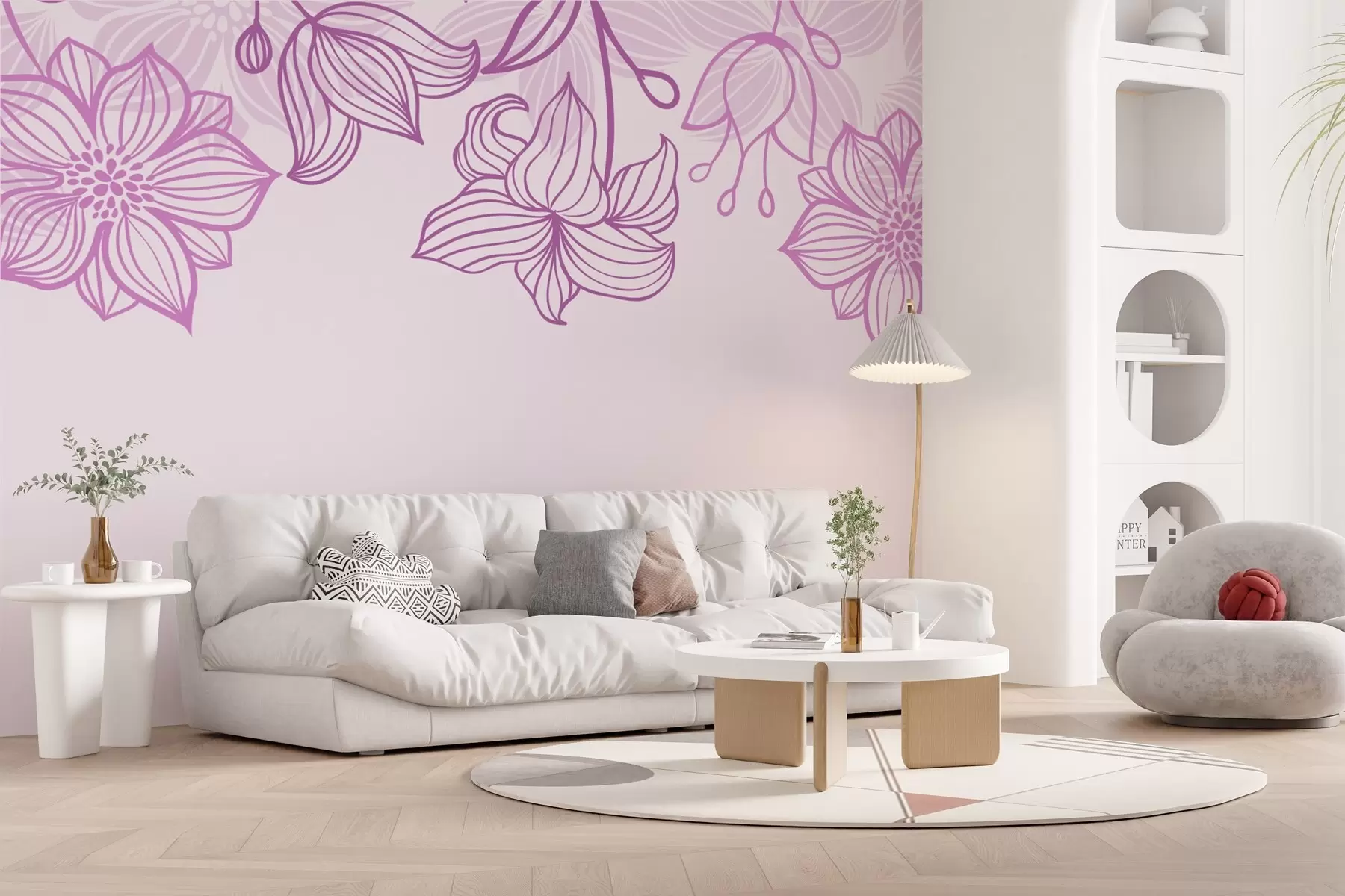 murales de pared Flores pintadas desde arriba w02395