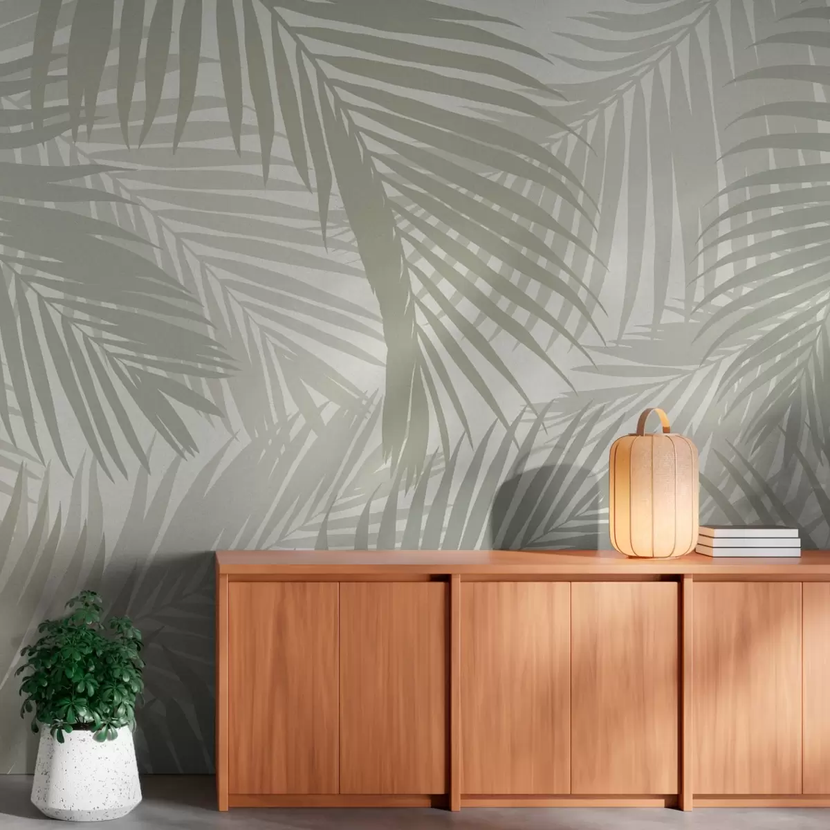 murales de pared Grandes hojas de palmera w02398