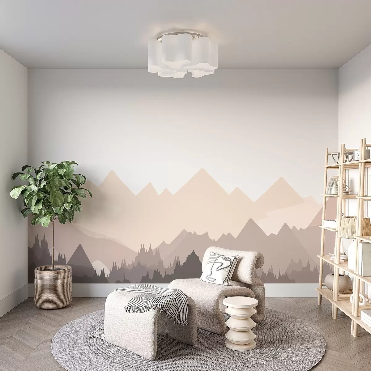 Murales de pared Siluetas de montañas w02303 murales de pared Siluetas de montañas w02303