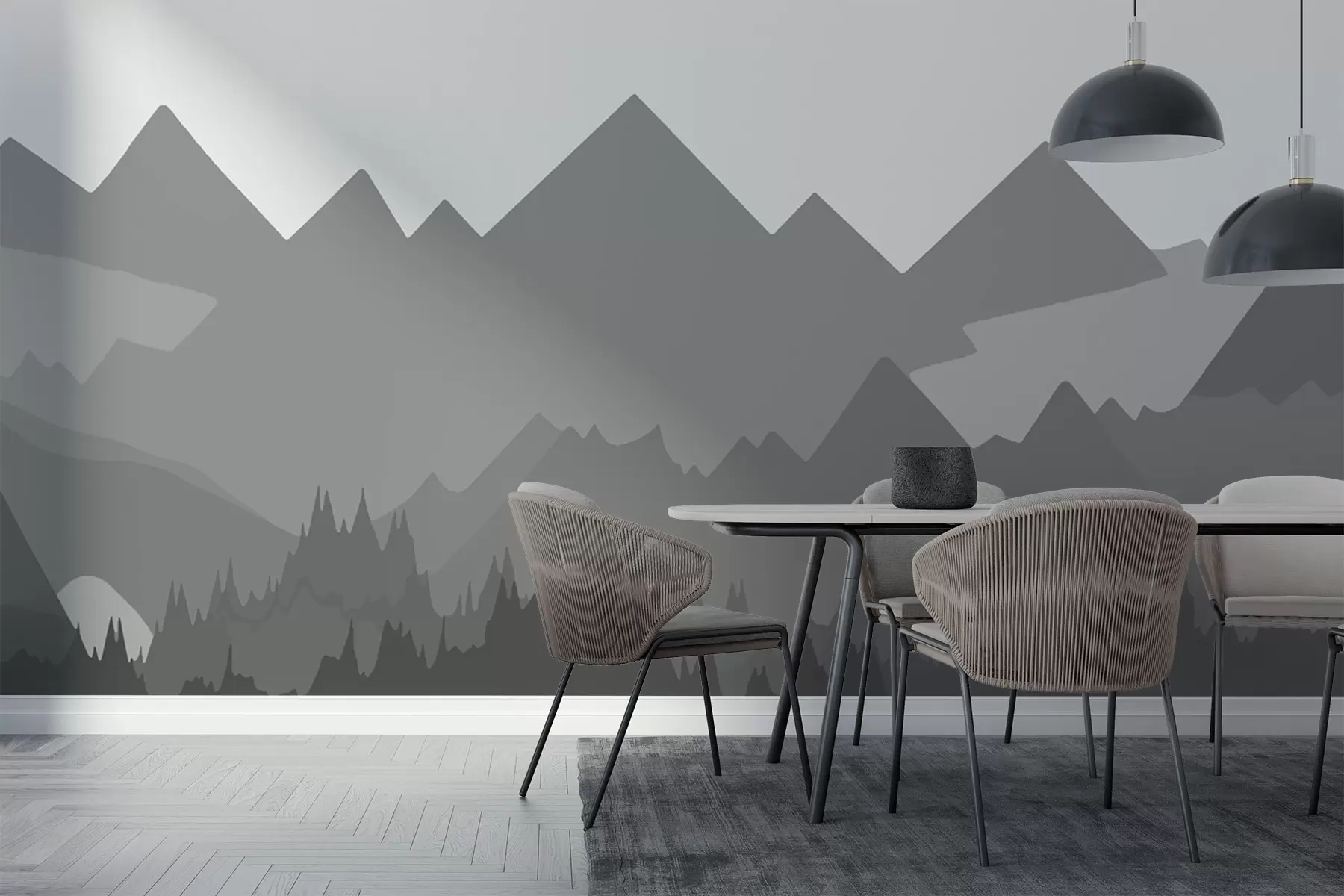 murales de pared Siluetas de montañas w02303v3