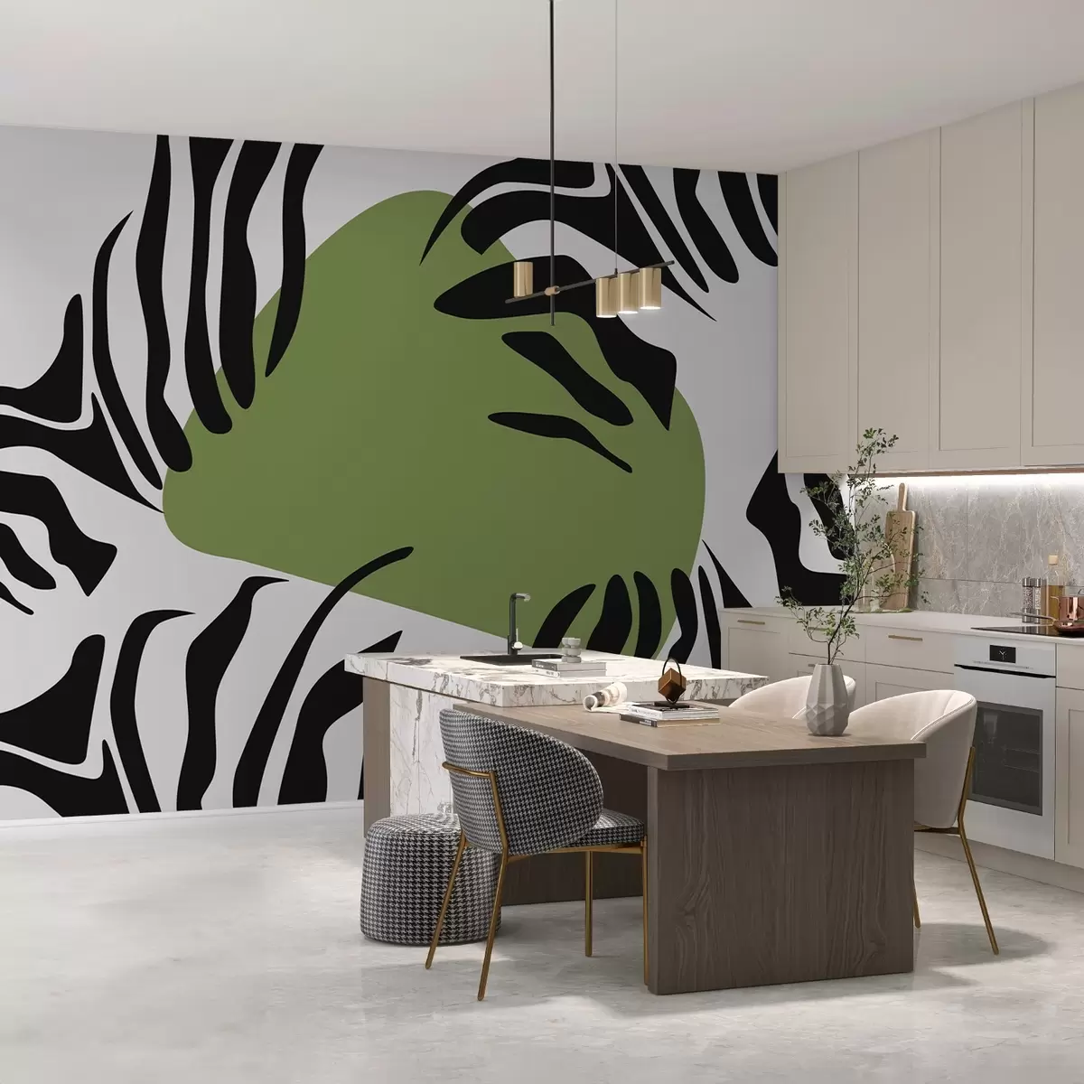 Murales de pared Rayas y punto verde abstracto w02378v2 murales de pared Rayas y punto verde abstracto w02378v2