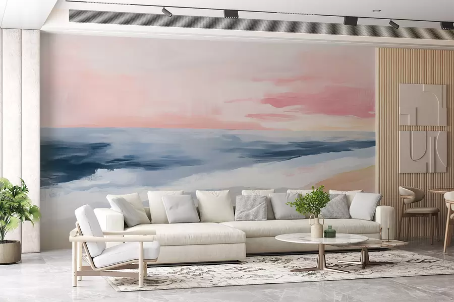 murales de pared Suave mar en el estilo de la pintura acrílica w08452