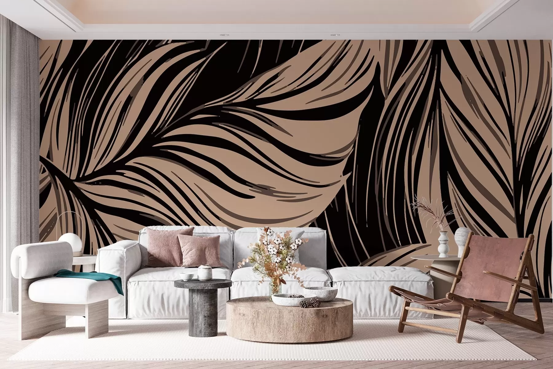 murales de pared Patrón de hojas w02415
