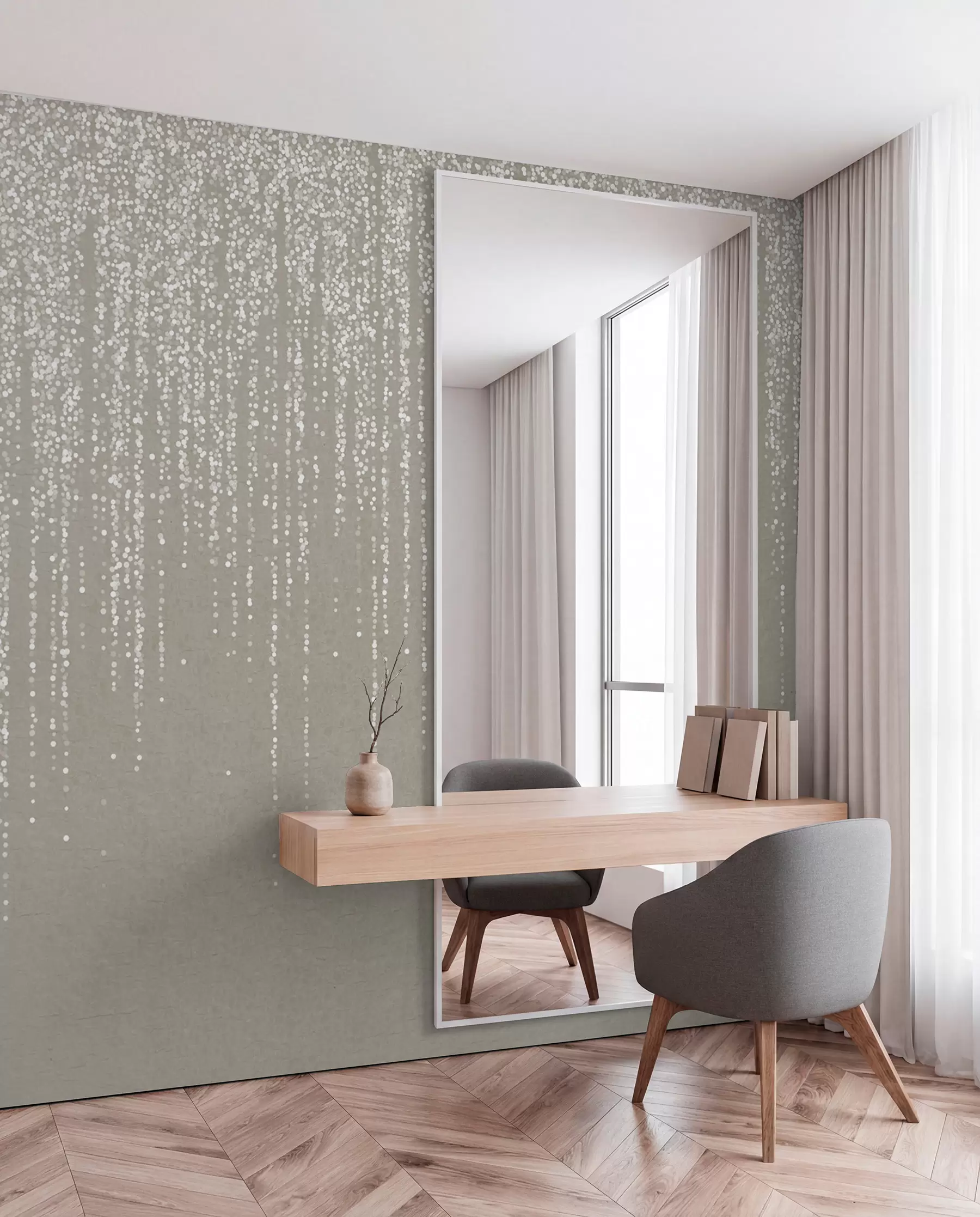 murales de pared Lluvia de cuentas w08470