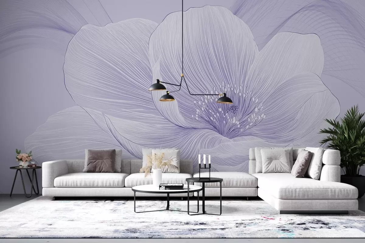 Murales de pared Flor grande dibujada w02511v2 murales de pared Flor grande dibujada w02511v2