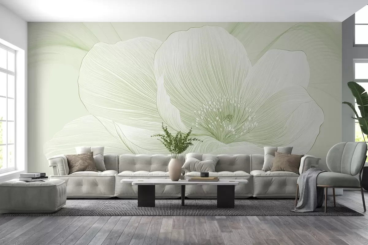 Murales de pared Flor grande dibujada w02511v3 murales de pared Flor grande dibujada w02511v3
