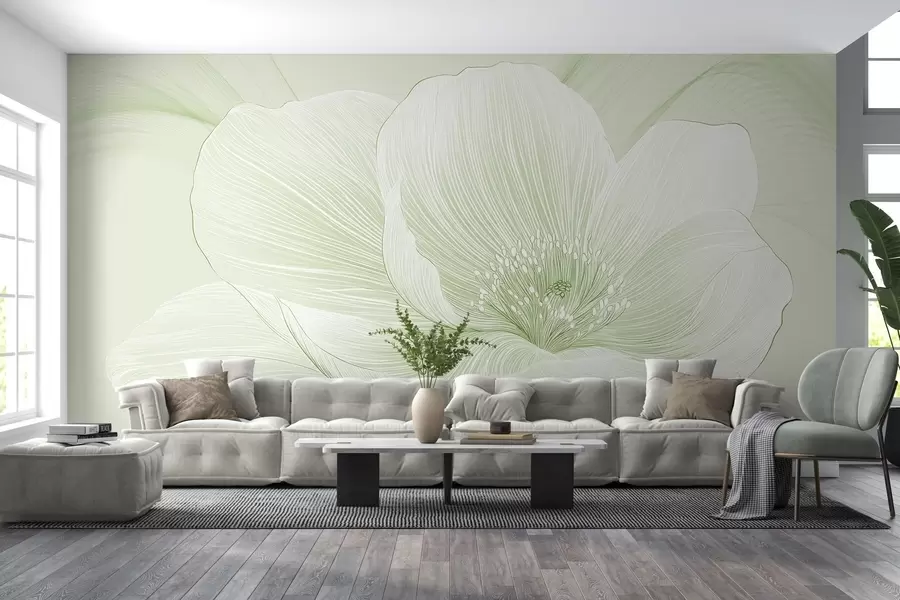 Murales de pared Flor grande dibujada w02511v3 murales de pared Flor grande dibujada w02511v3