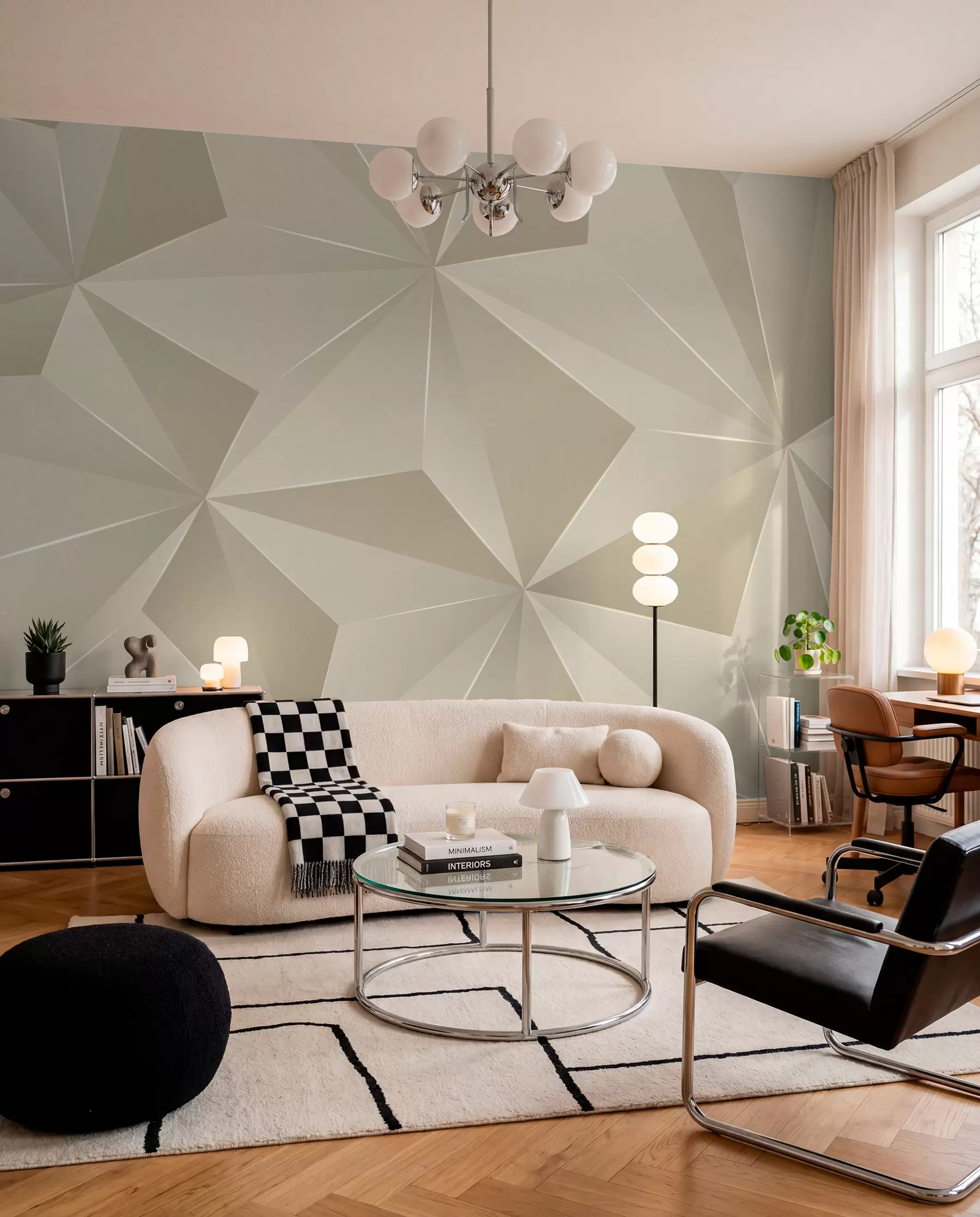 murales de pared Relieve geométrico beige u42449