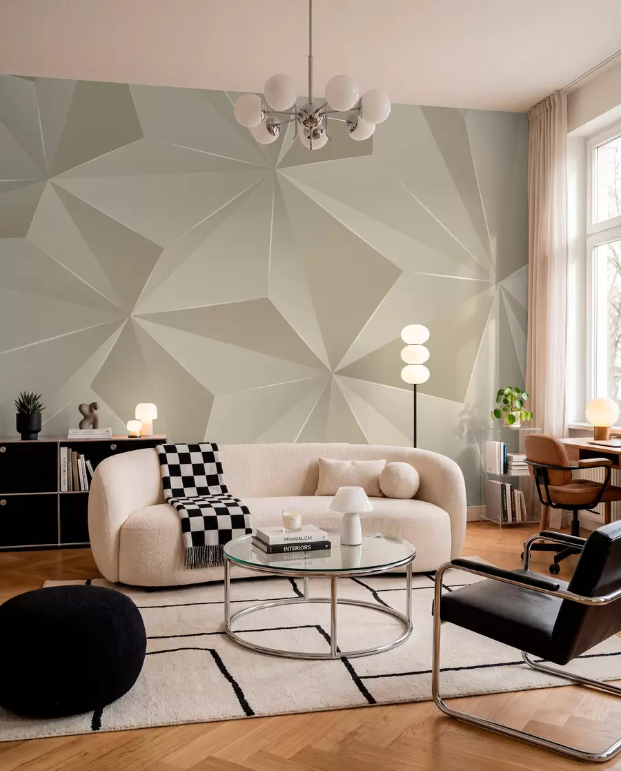 murales de pared Relieve geométrico beige u42449