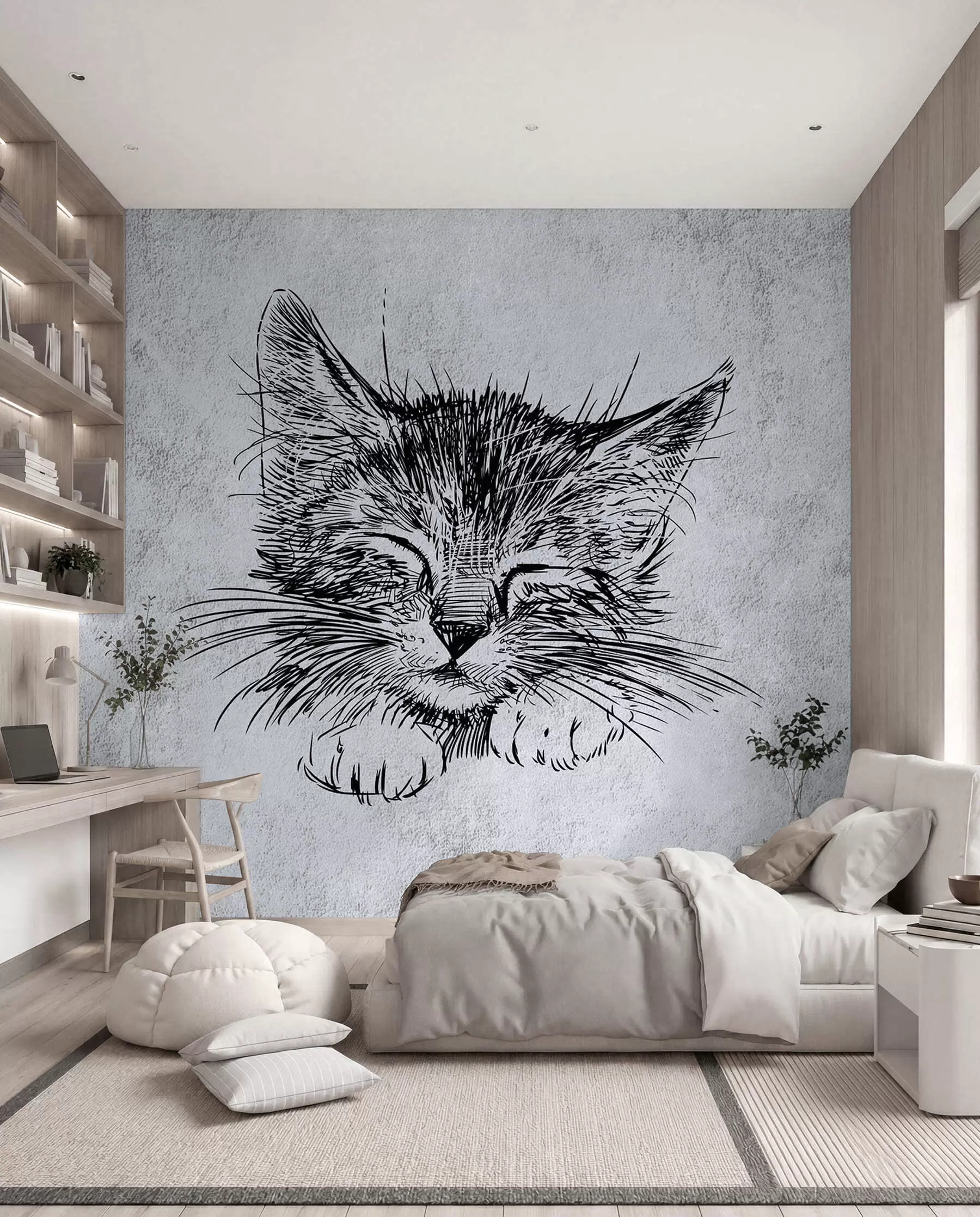 murales de pared Gato, felidae de carnívoros u43536