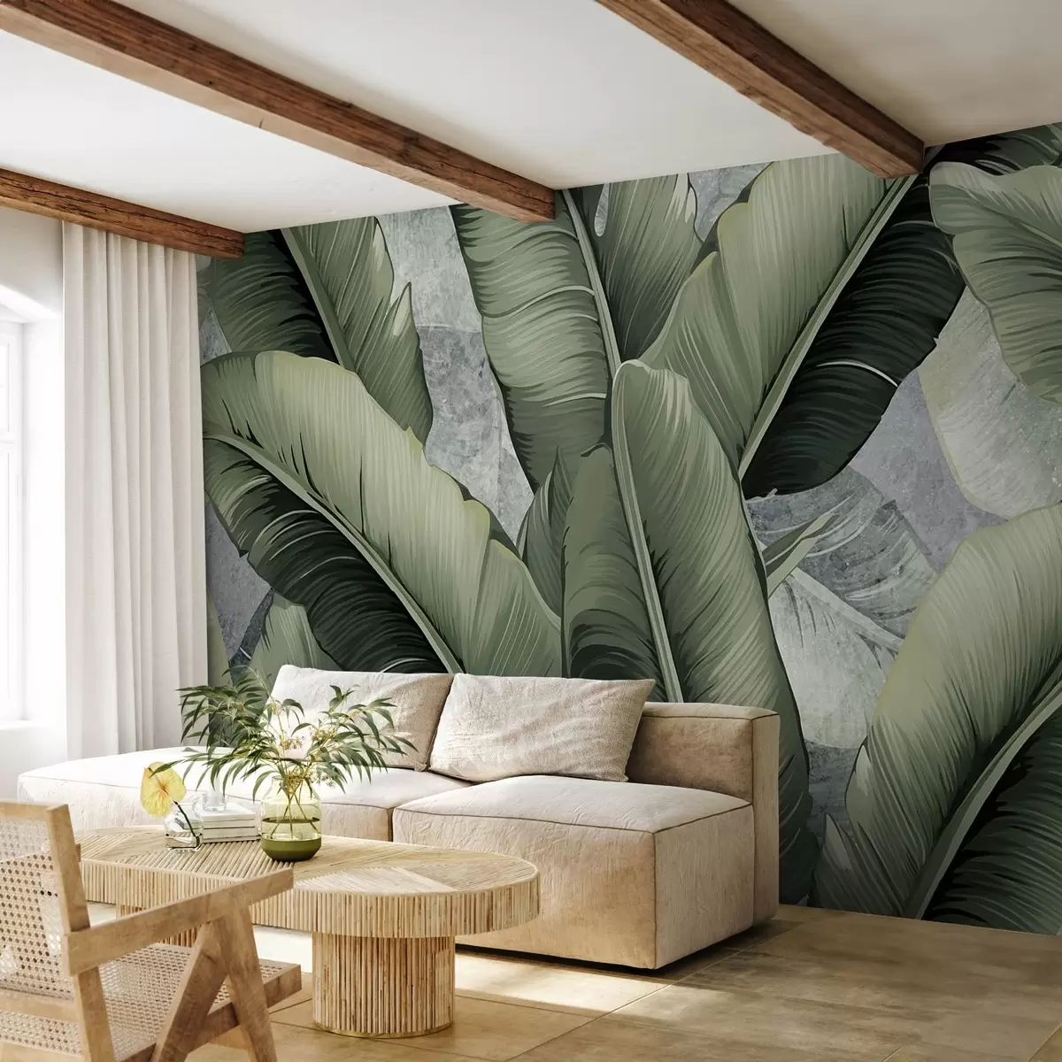 Murales de pared hojas de plátano w08511 murales de pared hojas de plátano w08511