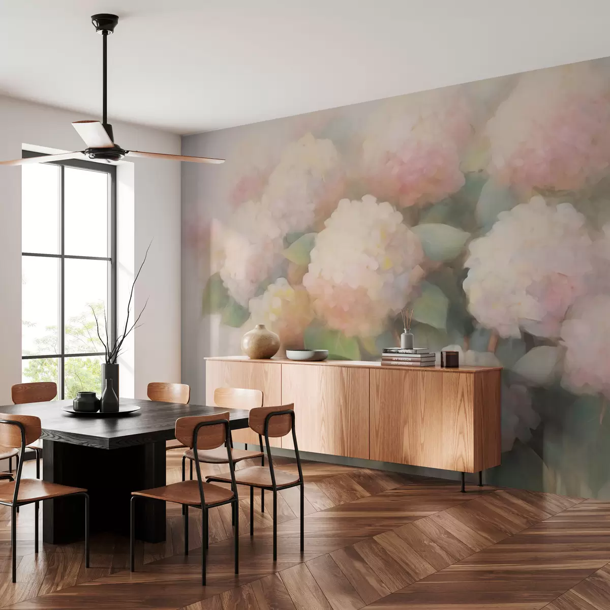 Murales de pared Flores de hortensia w08544 murales de pared Flores de hortensia w08544