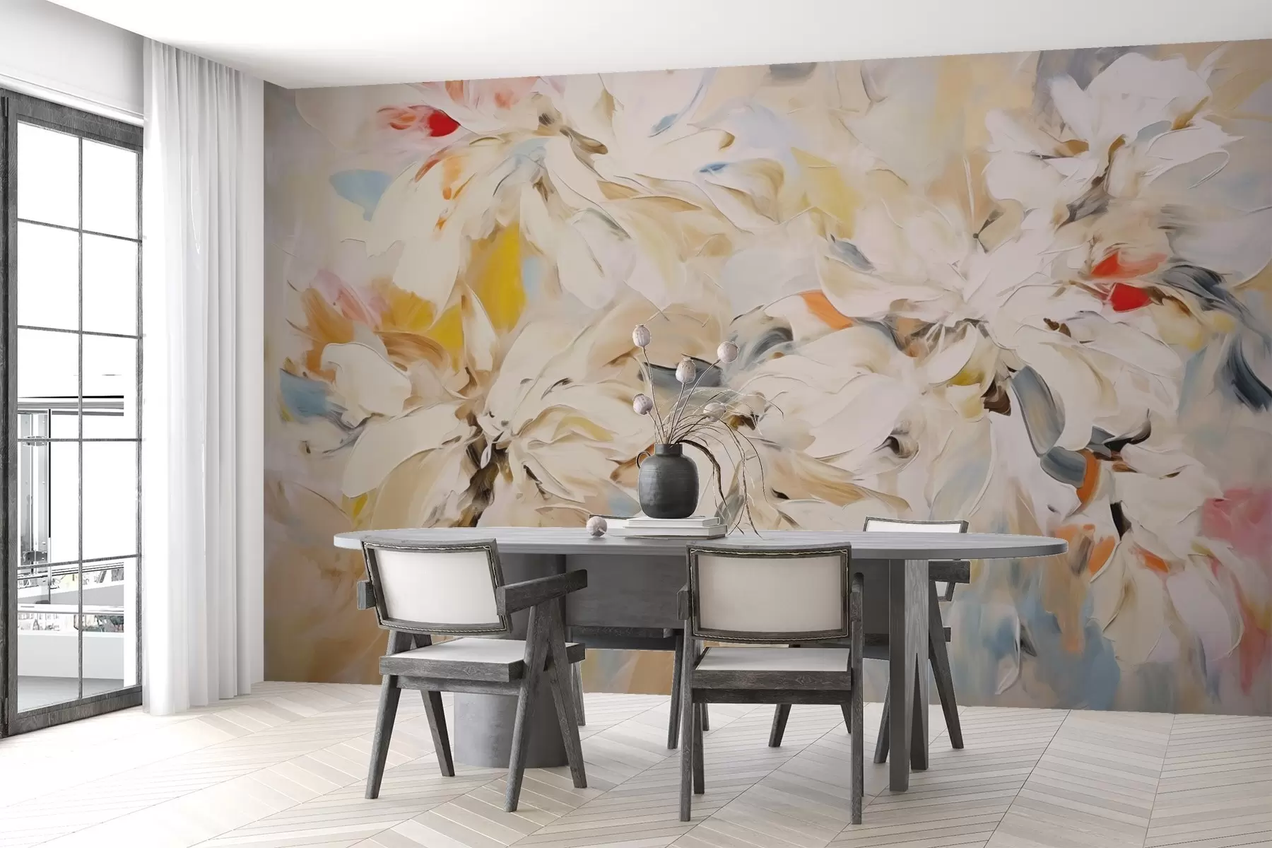 murales de pared Abstracción brillante imitación de trazos de pintura w02595