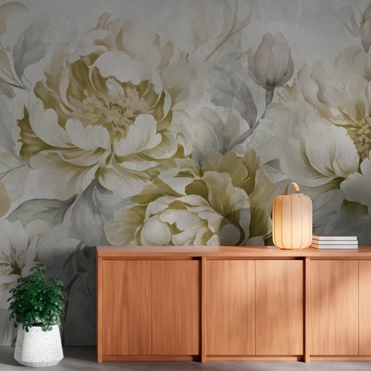 murales de pared Grandes flores de peonía w08517
