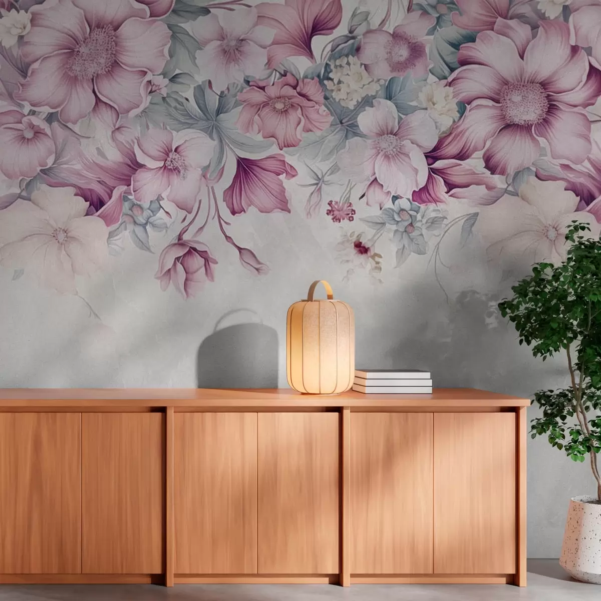 murales de pared Grandes flores en la pared w08521