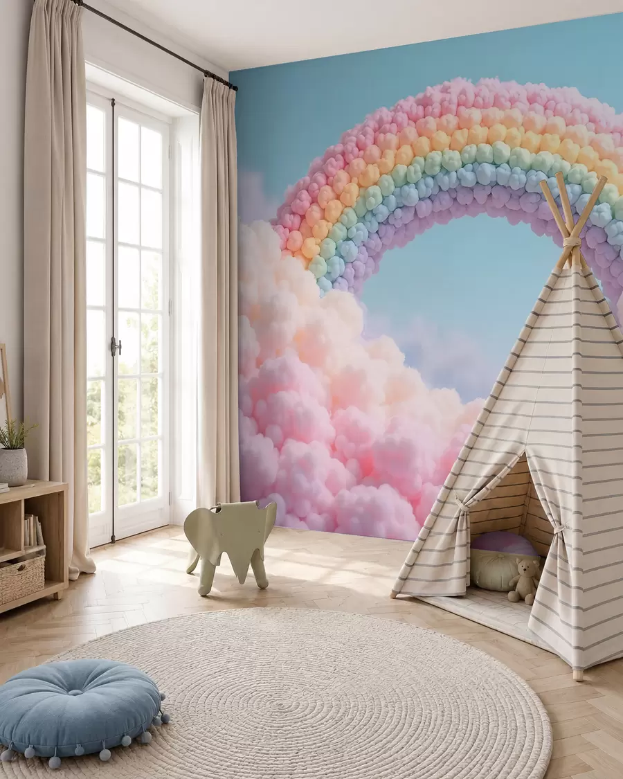 murales de pared Arcoíris de nubes suaves w02615