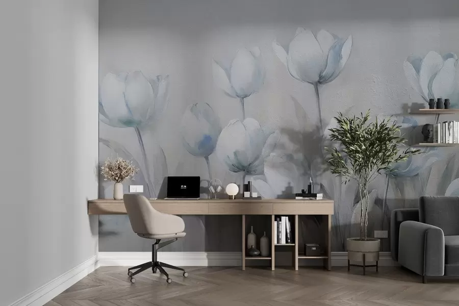 Murales de pared Tulipanes en estilo grunge w02618v1 murales de pared Tulipanes en estilo grunge w02618v1