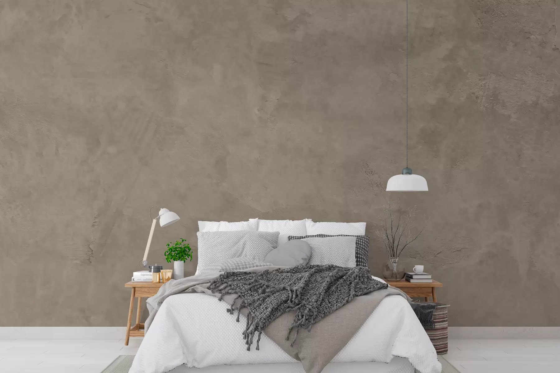 murales de pared Fondo marrón y beige con efecto de muro de hormigón w02553v3