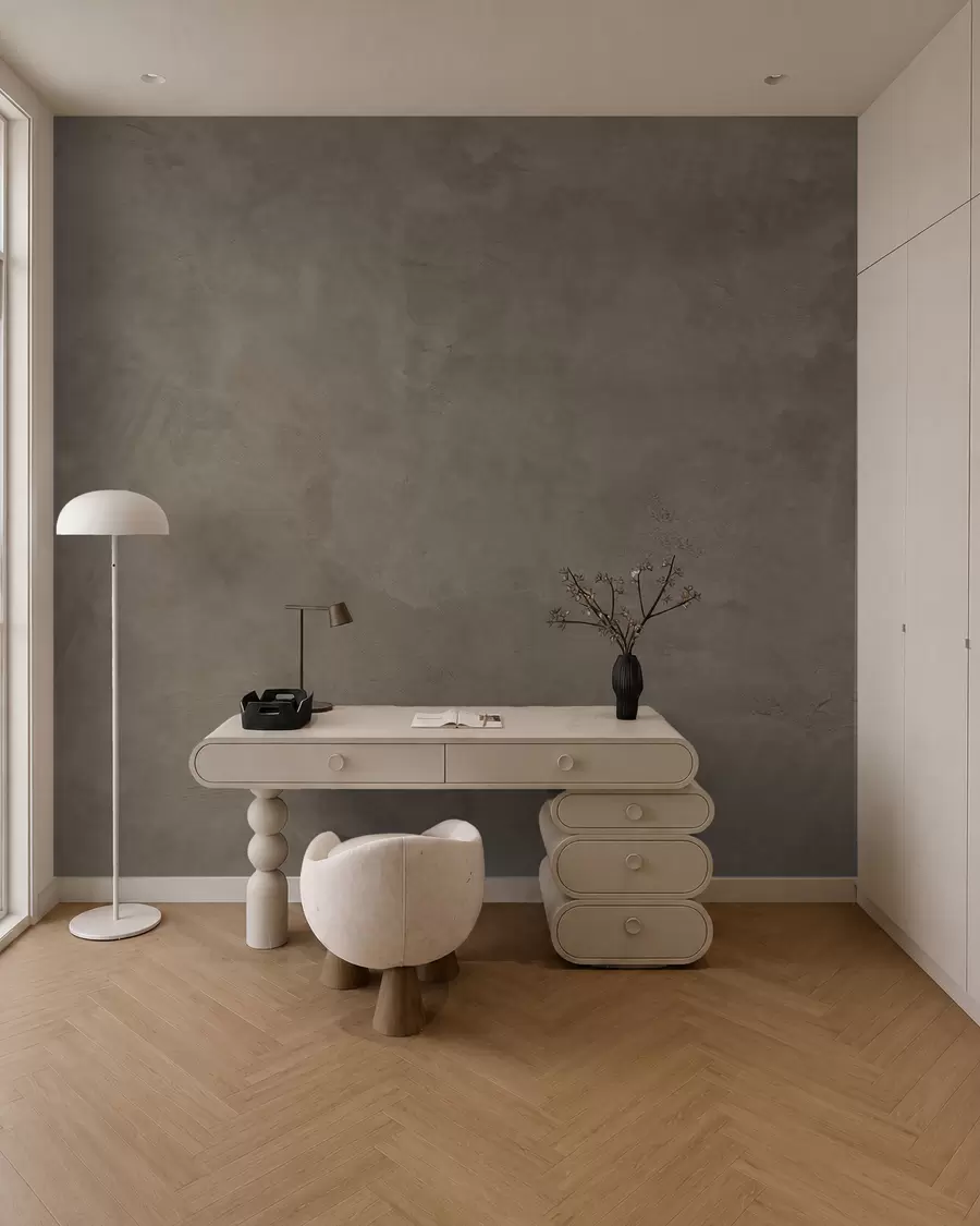 murales de pared Fondo marrón y beige con efecto de muro de hormigón w02553v3