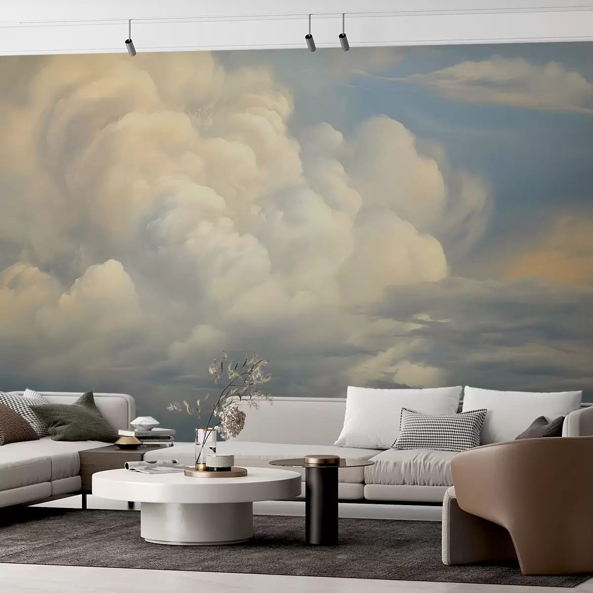 Murales de pared Nubes blancas en el cielo imitación de pintura w02639 murales de pared Nubes blancas en el cielo imitación de pintura w02639