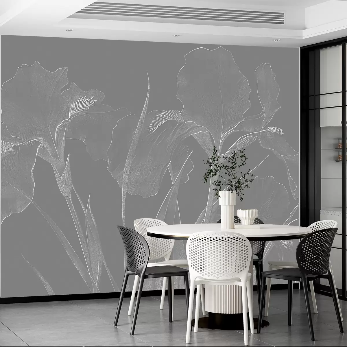 Murales de pared Grabado con lirios w08575 murales de pared Grabado con lirios w08575