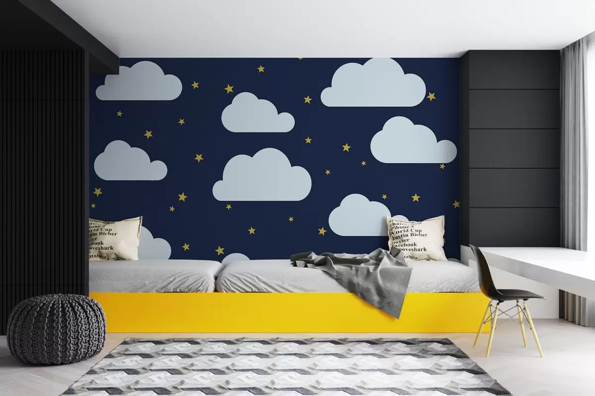 murales de pared Cielo estrellado en tinte azul w02649v2