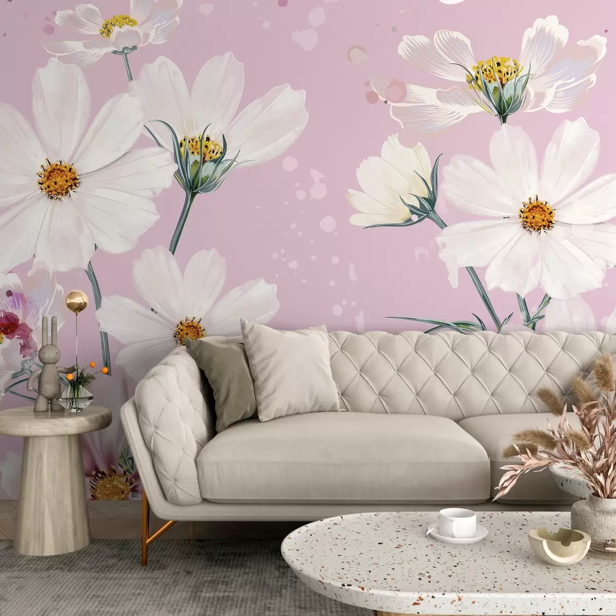 murales de pared Toque de Flor Rosa w02651