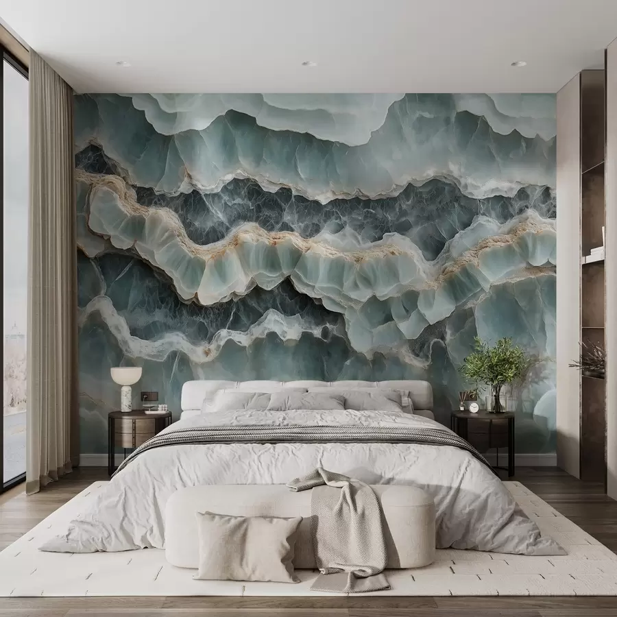murales de pared Estilo de superficie de mármol con imitación de líneas onduladas de resina w08561