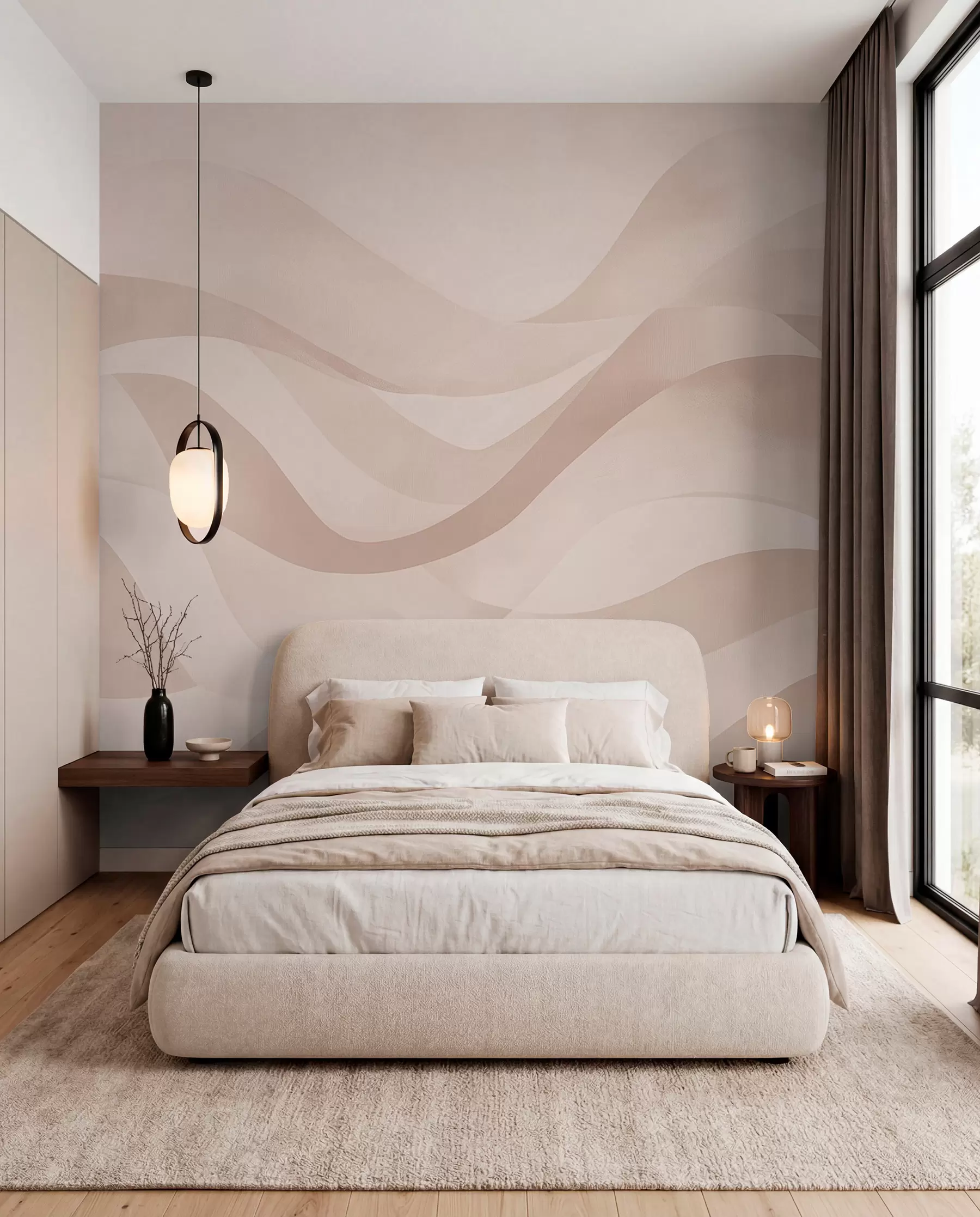 murales de pared Olas de arena en capas w08564