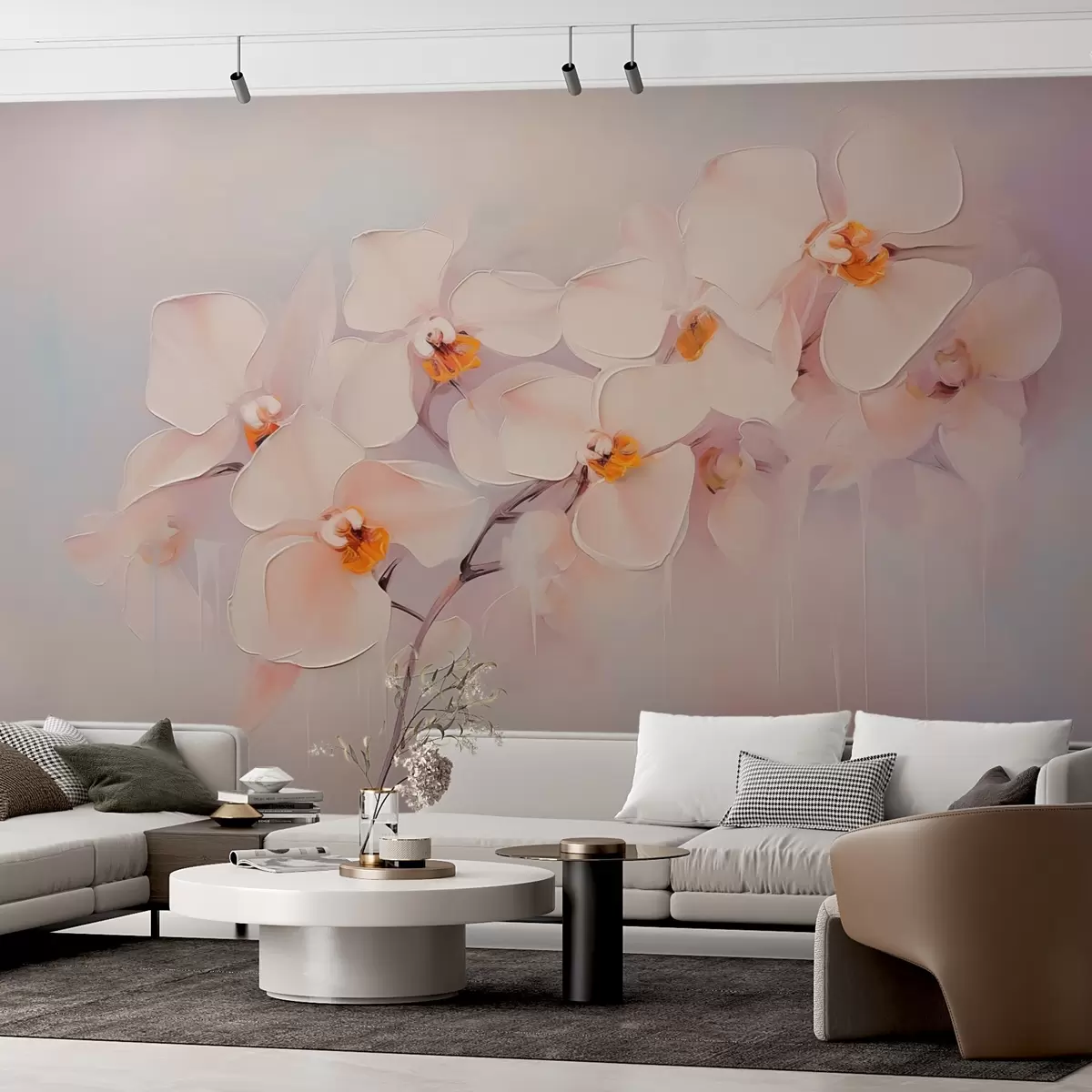 Murales de pared Pintura imitación rama de orquídea w02707 murales de pared Pintura imitación rama de orquídea w02707