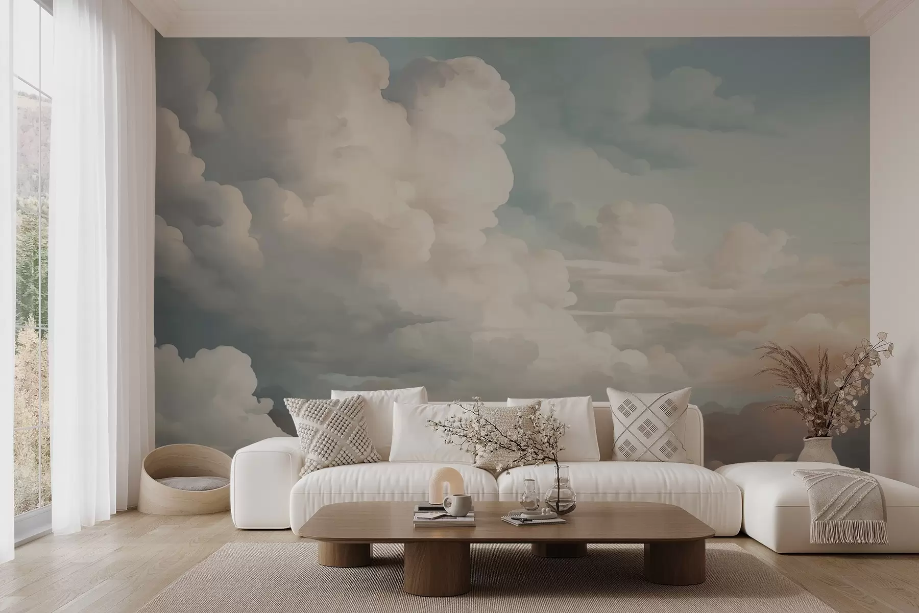 murales de pared Grandes nubes imitación de pintura w02731