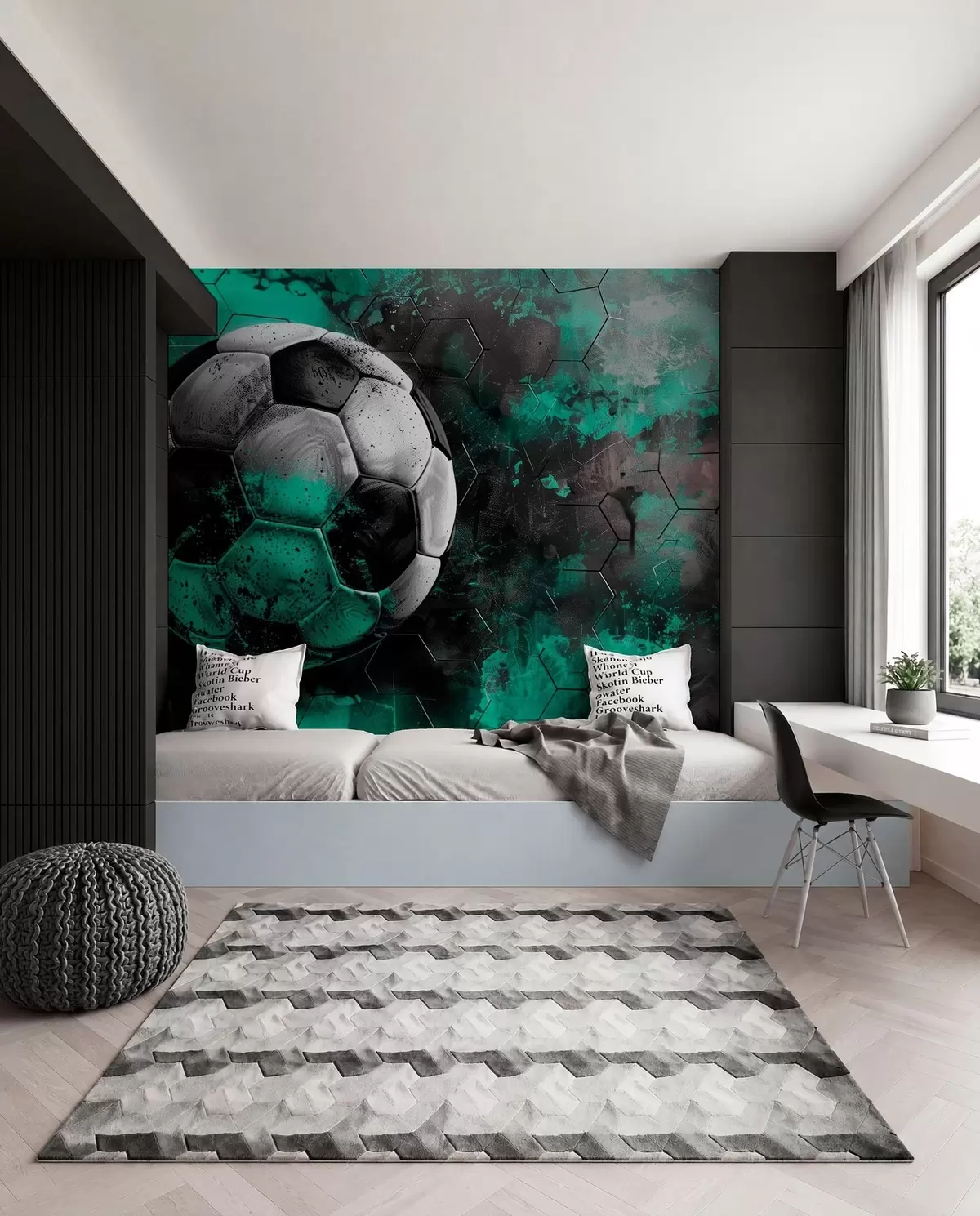 murales de pared Balón de fútbol w08618