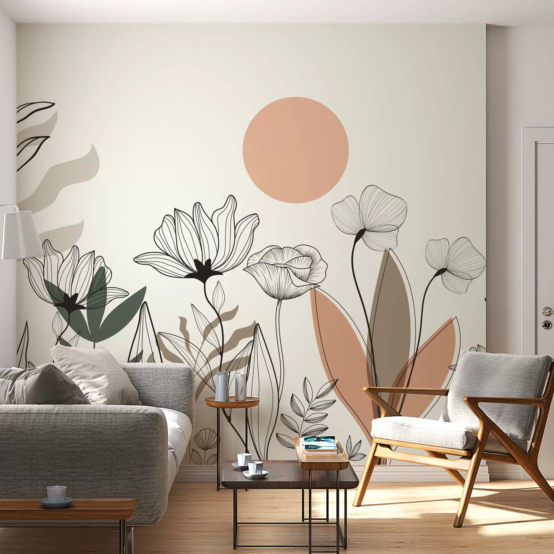 murales de pared Flores de estilo boho w02753