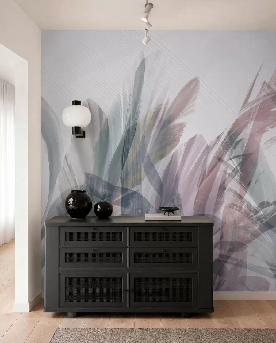 murales de pared Suave follaje en tonos suaves w00798v1