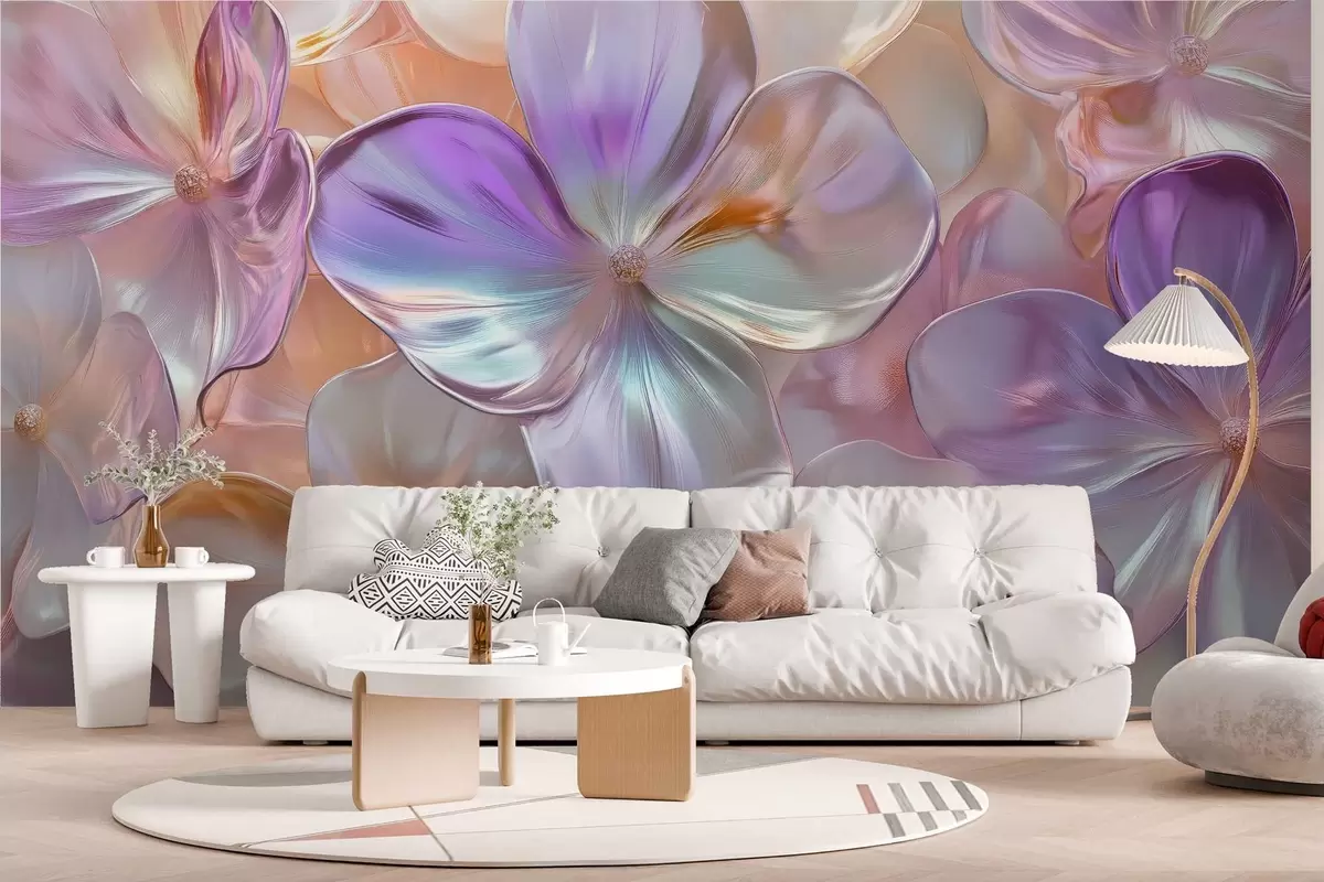 Murales de pared encantadoras flores nacaradas w02762 murales de pared encantadoras flores nacaradas w02762