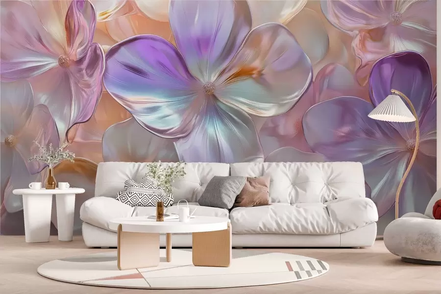 Murales de pared encantadoras flores nacaradas w02762 murales de pared encantadoras flores nacaradas w02762